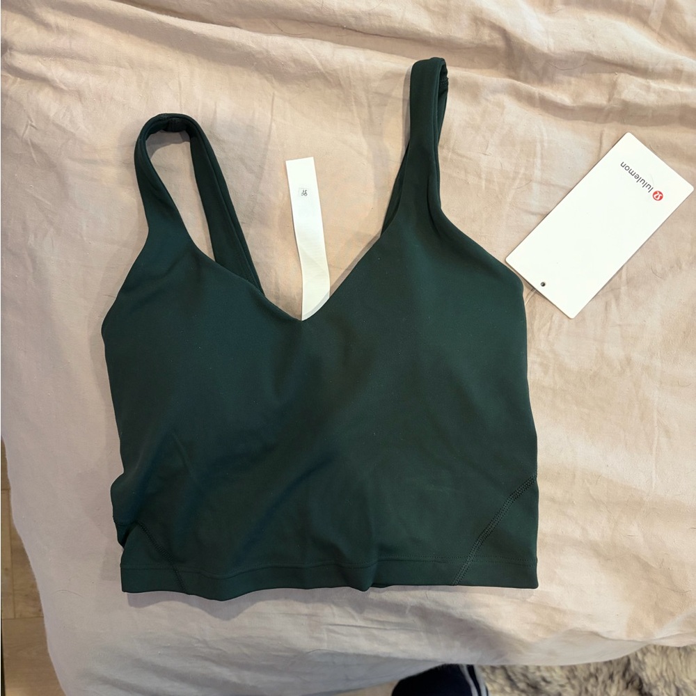 lululemon athletica Deep Forest Green V‑Neck Longline Sports Bra